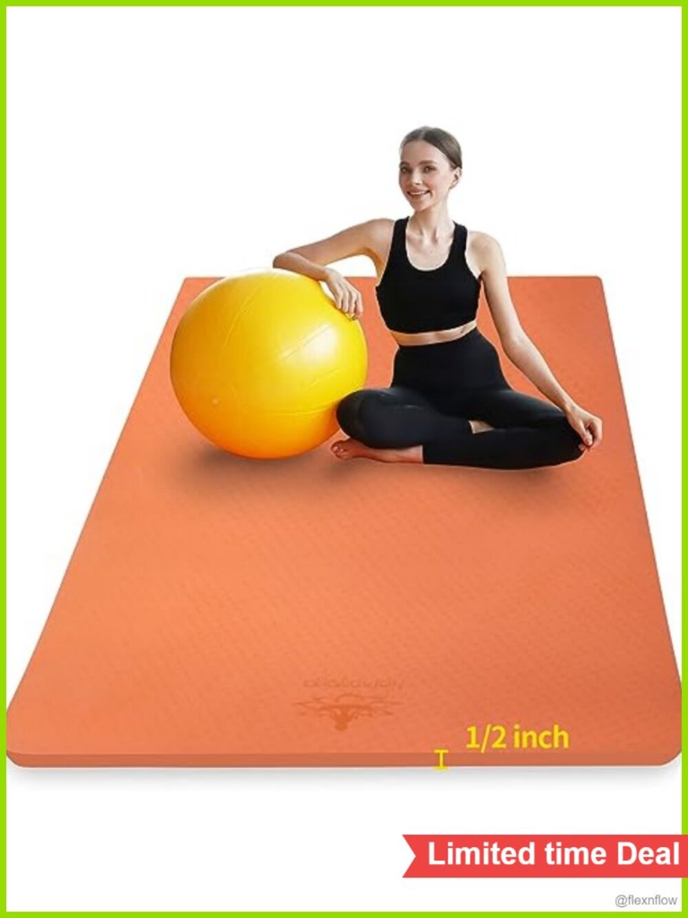 Extra Thick TPE Non-Slip Yoga Mat 6x4 ft, Large Exercise Mat for Pilates & Home